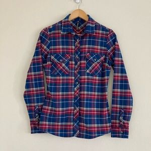 Kuhl Button front Blue Red Plaid women’s small
